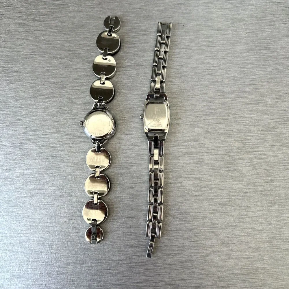 Lot of 2 Fossil Women's Watches Stainless Steel Bracelet Strap ES-9954 & ES-1871